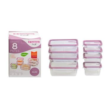 Imagem de Sanremo - Caixa com Conjunto de 8 Potes Plásticos Herméticos de Tamanhos Variados, Linha Freshy