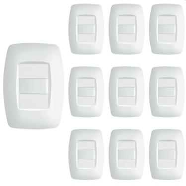 Imagem de 10 Interruptor Simples Fame Elegance Com Placa 4X2 Branco