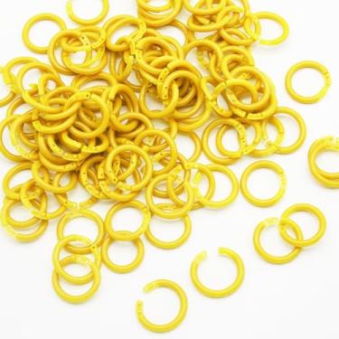 Imagem de LOUZAGO Pacote com 100 anéis de fichário, anéis de plástico para livros, anéis de cartão de índice, anéis de papel para escritório, escola, casa (amarelo, 20 mm)