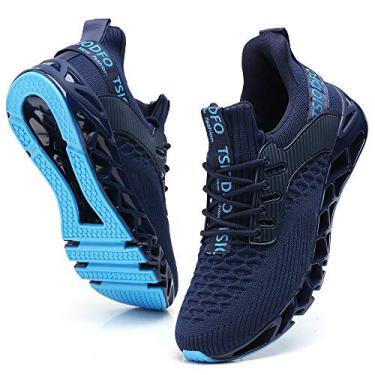 Imagem de TSIODFO Tênis masculino fashion esportivo corrida atlético tênis caminhada, A069 Azul, 9