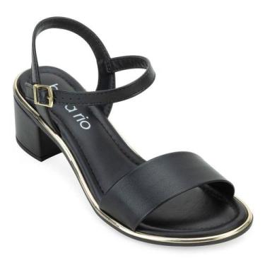 Imagem de Sandália Salto Beira Rio BR23-83792, Preto, Dourado, 37