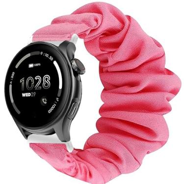 Imagem de Pulseira de relógio inteligente Cubitt Viva Pro, Lamshaw Fabric Elastic Scrunchie, pulseiras de substituição fofas compatíveis com Smart Watch Cubitt Viva Pro, Viva, Aura Pro, Aura (rosa, pulseira de