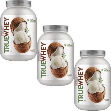 Imagem de Kit 3X True Whey Protein Hidrolisado e Isolado - 837g Coconut Ice Cream - True Source-Masculino