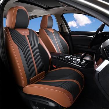 Imagem de FLORICH Capas de assento de carro capa de assento de couro frontal à prova d'água para SUV, cobertura total, protetor de assento de carro, ajuste universal para a maioria dos carros, caminhões, SUV
