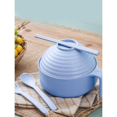 Imagem de Conjunto de tigelas de ramen de 5 peças com tampas, panela de ramen de micro-ondas e tigelas de mistura para salada, macarrão, frutas, arroz e sopa – Essenciais de cozinha e dormitório