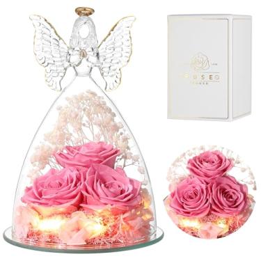 Imagem de Ocosy Presentes De Rosas Para O Dia Das Mães, Anjos Grandes Mulheres, Eternas Em Estatuetas, Guardiã Com Flor, Rosa Doce