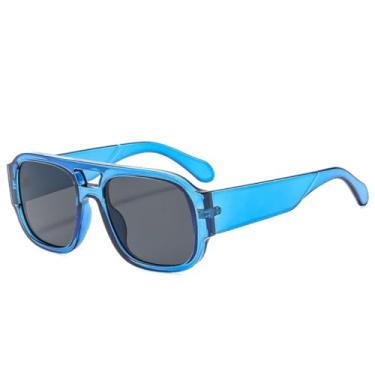 Imagem de VFDHN Óculos de sol retrô com ponte dupla, masculino, fashion, leopardo, feminino, punk, degradê (6)