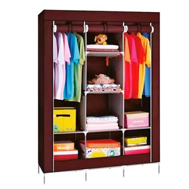 Imagem de Genérico, Guarda-Roupa Dobrável Armário Organizador Roupeiro Multiuso Cabideiro Arara Sapateira Portátil