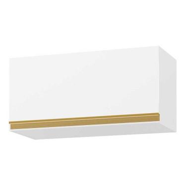 Imagem de Armário De Cozinha Aéreo 70cm 1 Porta Basculante Veneza Multimóveis V3681 Branco/dourado Branco/dourado