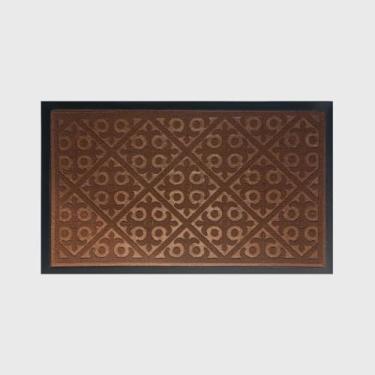 Imagem de Tapete Porta, Capacho Tapete Emborrachado Sala Banheiro Porta de Entrada Antiderrapante(45x75cm)(Lanças Marrom)