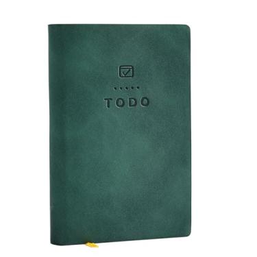 Imagem de Tiita Bloco de notas para fazer lista de tarefas diárias com 98 páginas, bolso de trabalho, agenda, diário, sem data, 10,7 x 7,1 cm, pequeno caderno verde