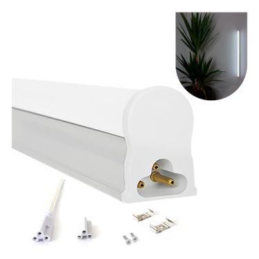Imagem de Led Tubular T5 60cm 10w C calha Acoplada Completa Luz Quente Luz Branc