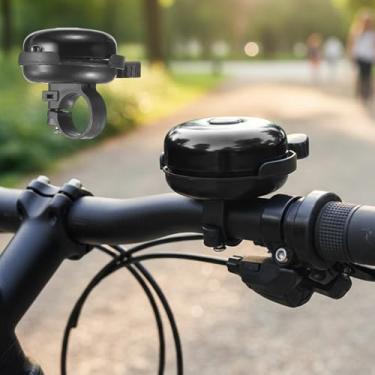 Imagem de Campainha de bicicleta, sino de bicicleta alto para guidão com base, alavanca de polegar fácil para segurança de ciclismo, som claro para equitação urbana