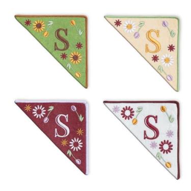 Imagem de TenDawn Marca de canto bordada personalizada, pacote com 4, canto de marcador de página de feltro inicial, presente para amantes de livros
