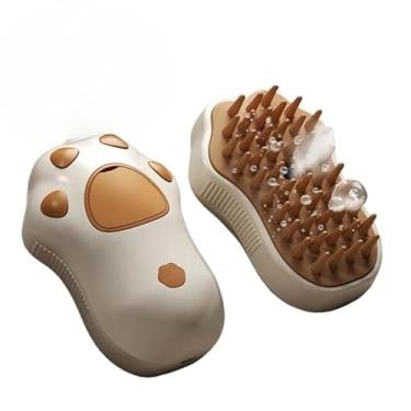 Imagem de Escova para Gatos, Escova Vapor Pet Elétrica 3 em 1 Cães E Gatos Massagem, Tira Pelos(cafe)