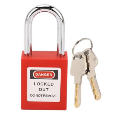 Imagem de Cadeado de segurança de 38mm, corpo firme, bloqueio de etiquetagem de aço inoxidável com 2 chaves para armazém industrial
