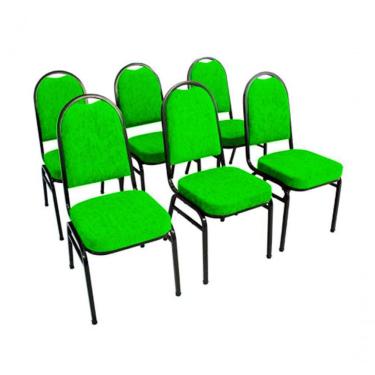 Imagem de Kit Com 6 Cadeiras Para Auditórios Linha Hotel Verde