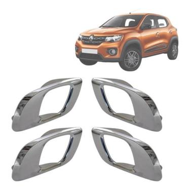Imagem de Kit Maçaneta Interna Gatilho Puxador Cromado Kwid 2017 A 22 - Un / 4 [f103]