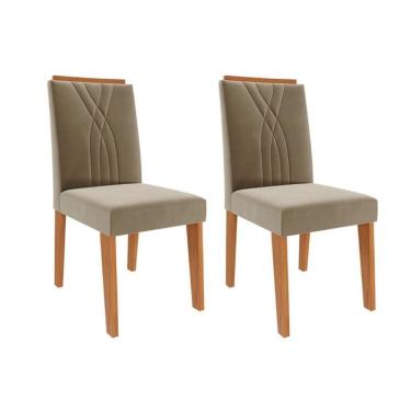 Imagem de Cadeira Sala De Jantar Nicole Kit 2 Un Cinamomo/suede Joli Chocolate - Cimol