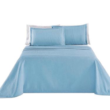Imagem de Kit Cobre Leito Colcha Lavinne King Dupla Face - Azul