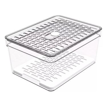 Imagem de Organizador De Geladeira Pequeno Frutas Legumes Com Grade