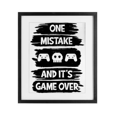 Imagem de Stupell Industries Impressão emoldurada One Mistake It's Game Over White Under Glass, design por Marcus Prime, 40,6 x 33,5 cm