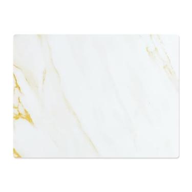 Imagem de Murrey Home Tábua de corte de vidro para balcão de cozinha, tábuas de corte de vidro temperado seguras para lava-louças, bandeja de bancada pequena transparente, resistente a arranhões, resistente ao