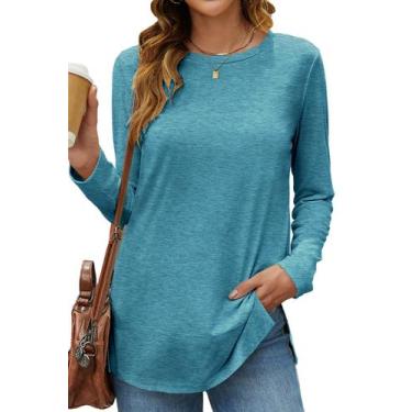 Imagem de Túnica Hount Casual para mulheres de manga comprida e folgada