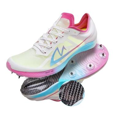 Imagem de Sonic Cat Tênis de atletismo para homens, mulheres, crianças, meninos, meninas, spikes, tênis de corrida profissional para corrida e corrida em placa de carbono, Branco, 38