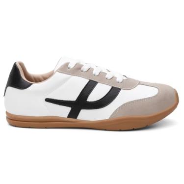 Imagem de Tênis Feminino Casual Vicerinne Virginia Branco e Preto Urbano Moda Blogueira (BR, Adulto, Numérico, 38)