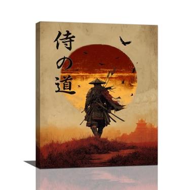 Imagem de Samurai japonês arte de parede oriental asiático Bushido decoração de parede figura de guerreiro imagens pinturas impressões japonesas arte estética tradicional decorações emolduradas para quarto sala