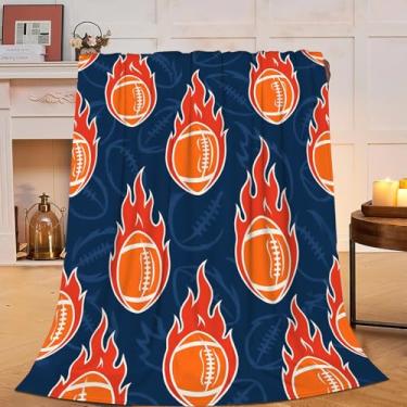 Imagem de Cobertor de futebol preguiça presentes para mulheres meninas mantas fofas preguiças cobertor macio flanela aconchegante lã felpa pelúcia quente roupa de cama para crianças adultos 102 x 127