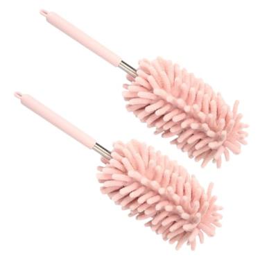 Imagem de DUSCOKE 2 peças espanador interior de carro, escova de detalhes de chenille macio com haste de extensão, ferramenta de limpeza de cabo longo lavável para janela de ventilação de painel automático
