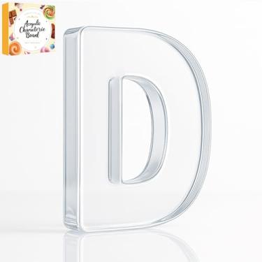 Imagem de Bandeja preenchível com letras de charcutaria acrílica de 25,4 cm, pratos de servir reutilizáveis em formato de número do alfabeto para tábua de charcutaria, frutas, doces, bolos, decoração de festa