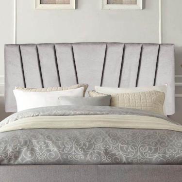 Imagem de Painel Cabeceira Estofada Bélgica 140cm Cama Box Casal Suede Cinza Claro- Mabe Magazine