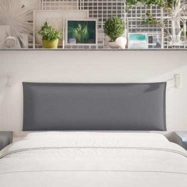 Imagem de Painel Cabeceira De Parede Perro 1,40 Cama Casal Estofada cinza
