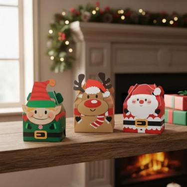 Imagem de Kit Caixas Dobráveis Natal – Papai Noel, Rena e Elfo para Presentes, Doces e Lembrancinhas (12)