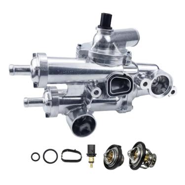 Imagem de COILFRDS Conjunto de caixa de termostato, kit de termostato 68003582AB compatível com JEEP COMPASS 07-17, para Dodge Journey 09-20, Jeep Patriot 07-17, para Dodge AVENGER 08-14 1,8L 2,0L 2,4L 4CYL