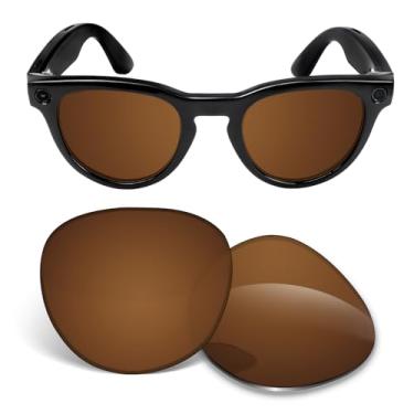Imagem de Lentes de substituição de 1,5 mm compatíveis com óculos de sol inteligentes Ray-Ban Meta Headliner RW4009F 51 mm - marrom âmbar polarizado