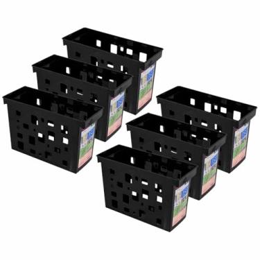 Imagem de Kit 6 Caixa Arquivo Móvel Preto Dello Resistente Multiuso