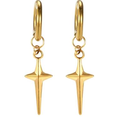 Imagem de Brincos pendentes de cruz, brincos delicados com pontas de caçador de demônios, joias estilosas Y2k adequadas para mulheres