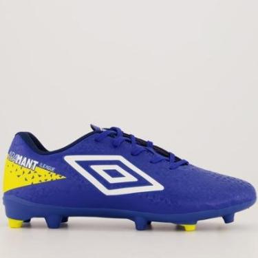 Imagem de Chuteira Umbro Adamant League Campo Azul e Branca-Masculino