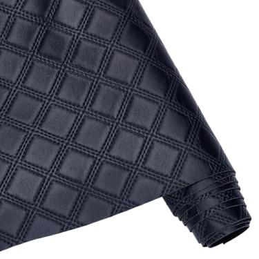 Imagem de PLIGREAT 3 peças de tecido de couro sintético, 137 × 30 cm PVC macio couro sintético diamante em relevo para costura faça você mesmo, carteiras de sofá, bolsa de mão, laços de cabelo, decorações de