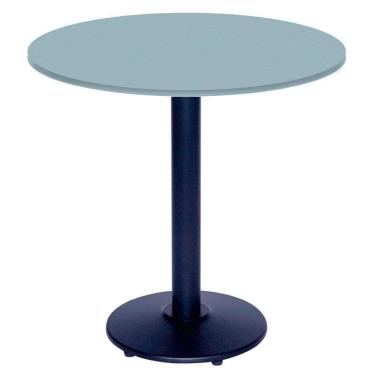 Imagem de Mesa Zeta Ferro Preto 75 Cm (alt) Disco Redondo Tampo Mdp Redondo 70 Cm (larg) X 2,50 Cm (alt) Cinza