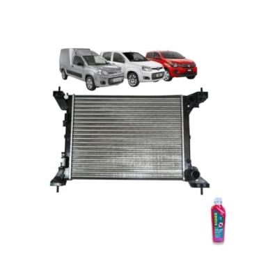 Imagem de Kit Radiador Novo Uno/Pálio Evo 10> Mobi 16> com Aditivo Radiador RadiEx R1892 Rosa Pronto Uso