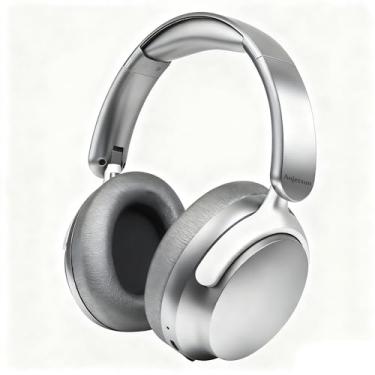 Imagem de Anjetsun Wireless Over Ear Headphones with Mic, 80H Playtime & 800mAh Fast Charge, ANC Noise Cancelling & Transparency Mode, Over The Head Headphones for Work Travel(Metallic Frost Gray)