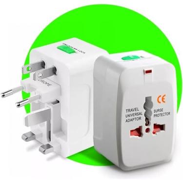 Imagem de Adaptador de Tomada Universal para Viagem | Compatível com Padrões Internacionais | Bivolt 110V~220V | Compacto, Portátil e Seguro | Ideal para Todos os Países – Premium