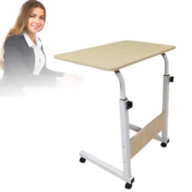Imagem de Mesa de pé, mesa móvel para laptop com 4 rodízios 60/80 * 40 cm 70-90 cm faixa de elevação pequena em pé fácil de instalar mesa sofá mesa para escritório doméstico C 80 * 40