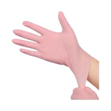 Imagem de Luvas Descartáveis De Nitrilo Rosa 20 50 100PCS 35mil Sem Látex Para L
