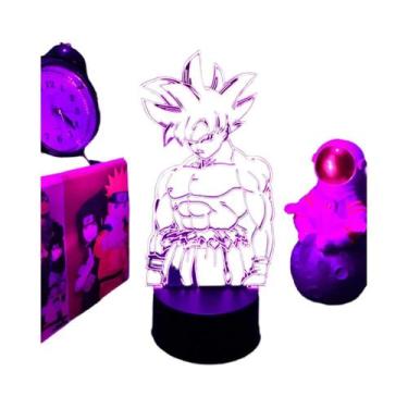 Imagem de Luminária LED Super Saiyan Goku Com Suporte De Acrílico, Decoração De 